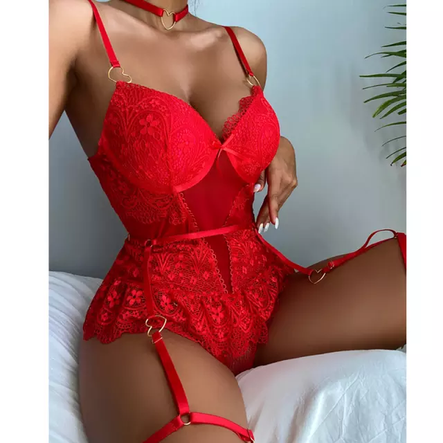 Lady In Red Lingerie
